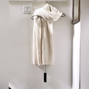 NWT Jenni Kayne Wide Rib Baby Alpaca Scarf in Winter White